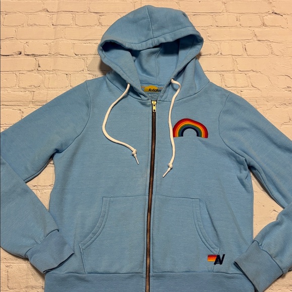 Aviator Nation Rainbow Embroidery Full Zip Hoodie - Picture 3 of 14